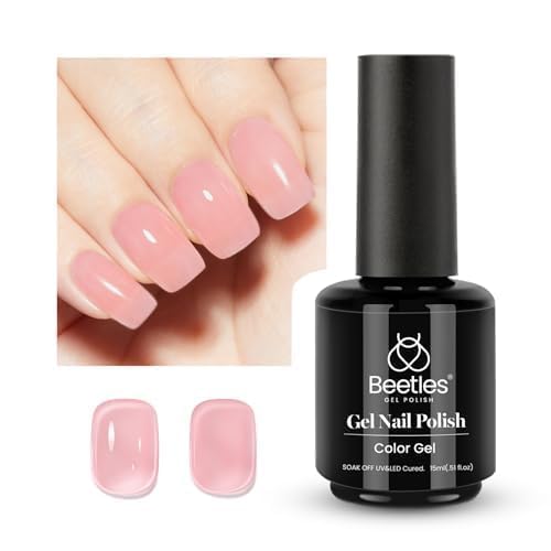 beetles Gel Polish 6 Colors Jelly Gel Nail Polish Set Gift, Milky White Sheer Pink Nude Brown Translucent Soak Off Uv Nail Gel Diy Art for Girls Women Ultimate Monochrome Collection