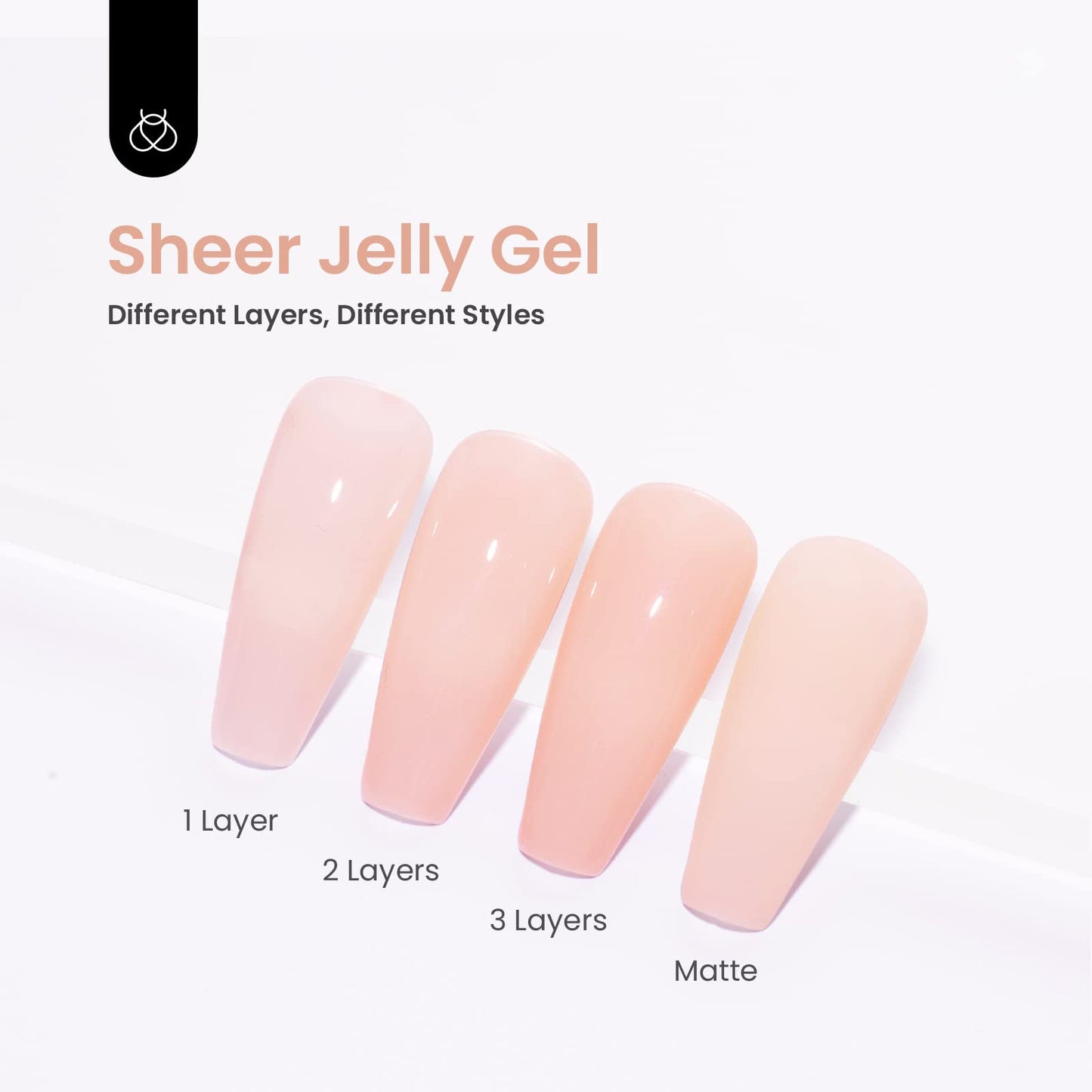 beetles Gel Polish 6 Colors Jelly Gel Nail Polish Set Gift, Milky White Sheer Pink Nude Brown Translucent Soak Off Uv Nail Gel Diy Art for Girls Women Ultimate Monochrome Collection