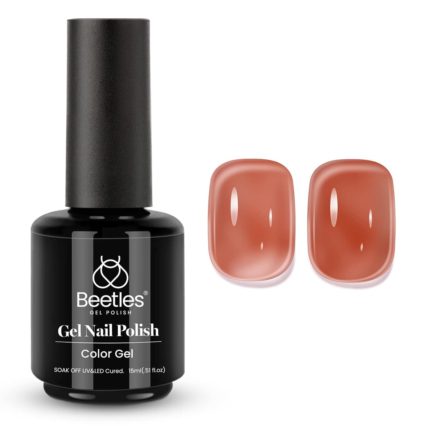 beetles Gel Polish 6 Colors Jelly Gel Nail Polish Set Gift, Milky White Sheer Pink Nude Brown Translucent Soak Off Uv Nail Gel Diy Art for Girls Women Ultimate Monochrome Collection