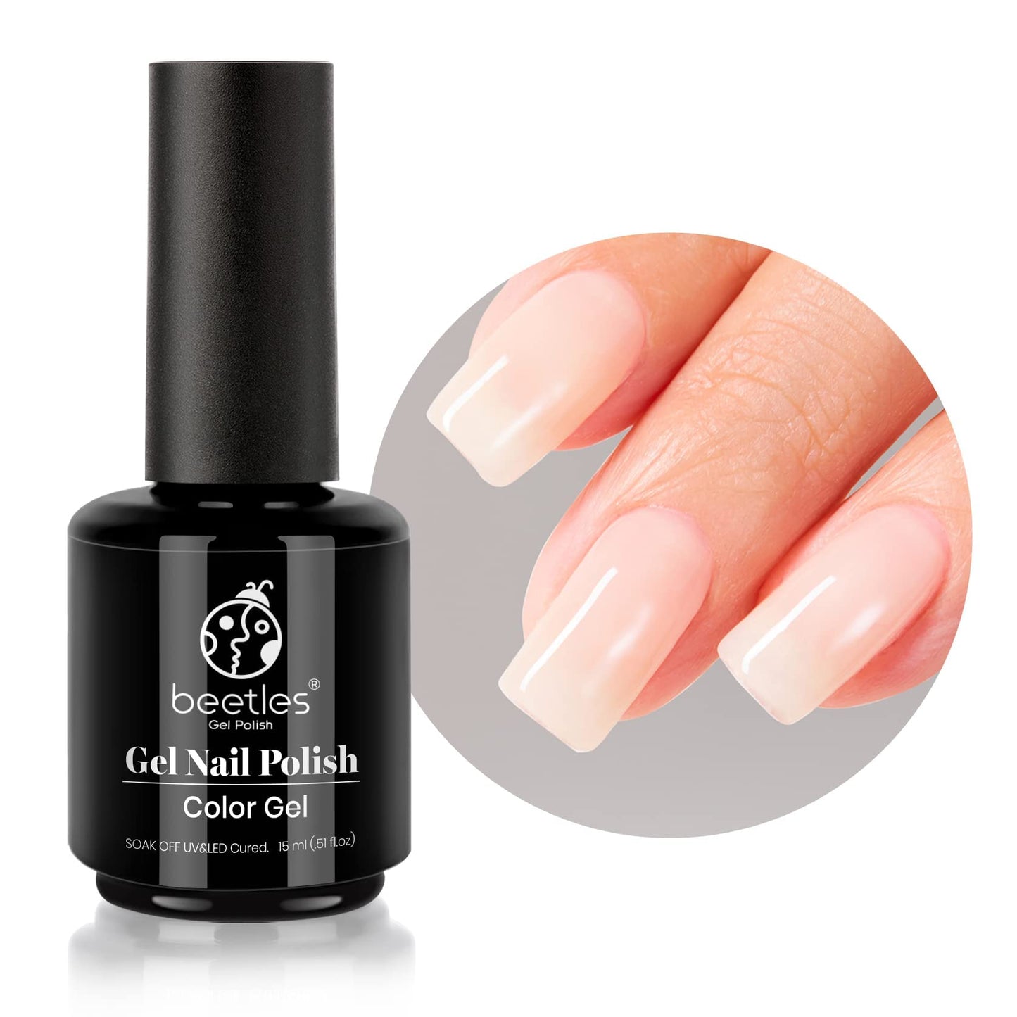 beetles Gel Polish 6 Colors Jelly Gel Nail Polish Set Gift, Milky White Sheer Pink Nude Brown Translucent Soak Off Uv Nail Gel Diy Art for Girls Women Ultimate Monochrome Collection