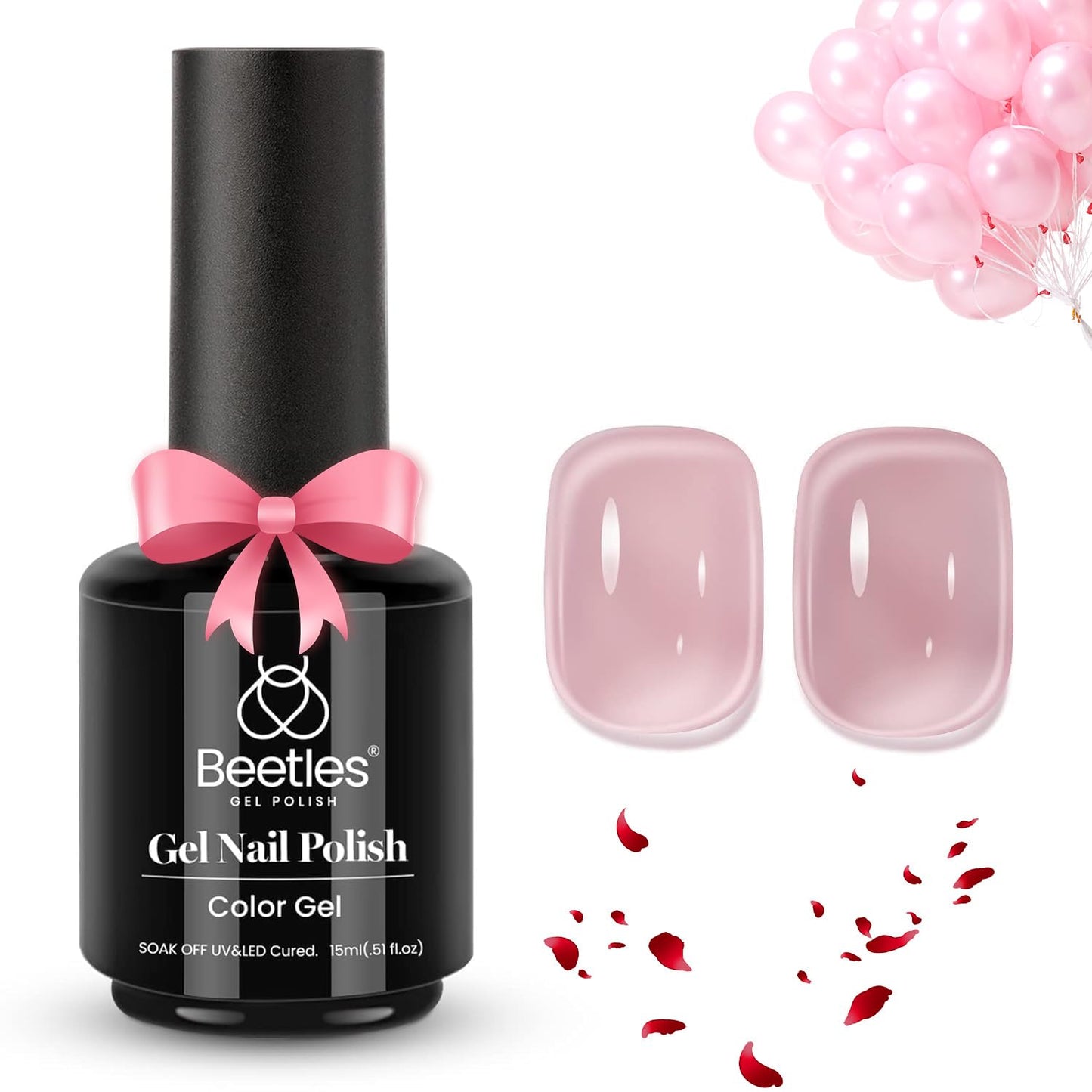 beetles Gel Polish 6 Colors Jelly Gel Nail Polish Set Gift, Milky White Sheer Pink Nude Brown Translucent Soak Off Uv Nail Gel Diy Art for Girls Women Ultimate Monochrome Collection