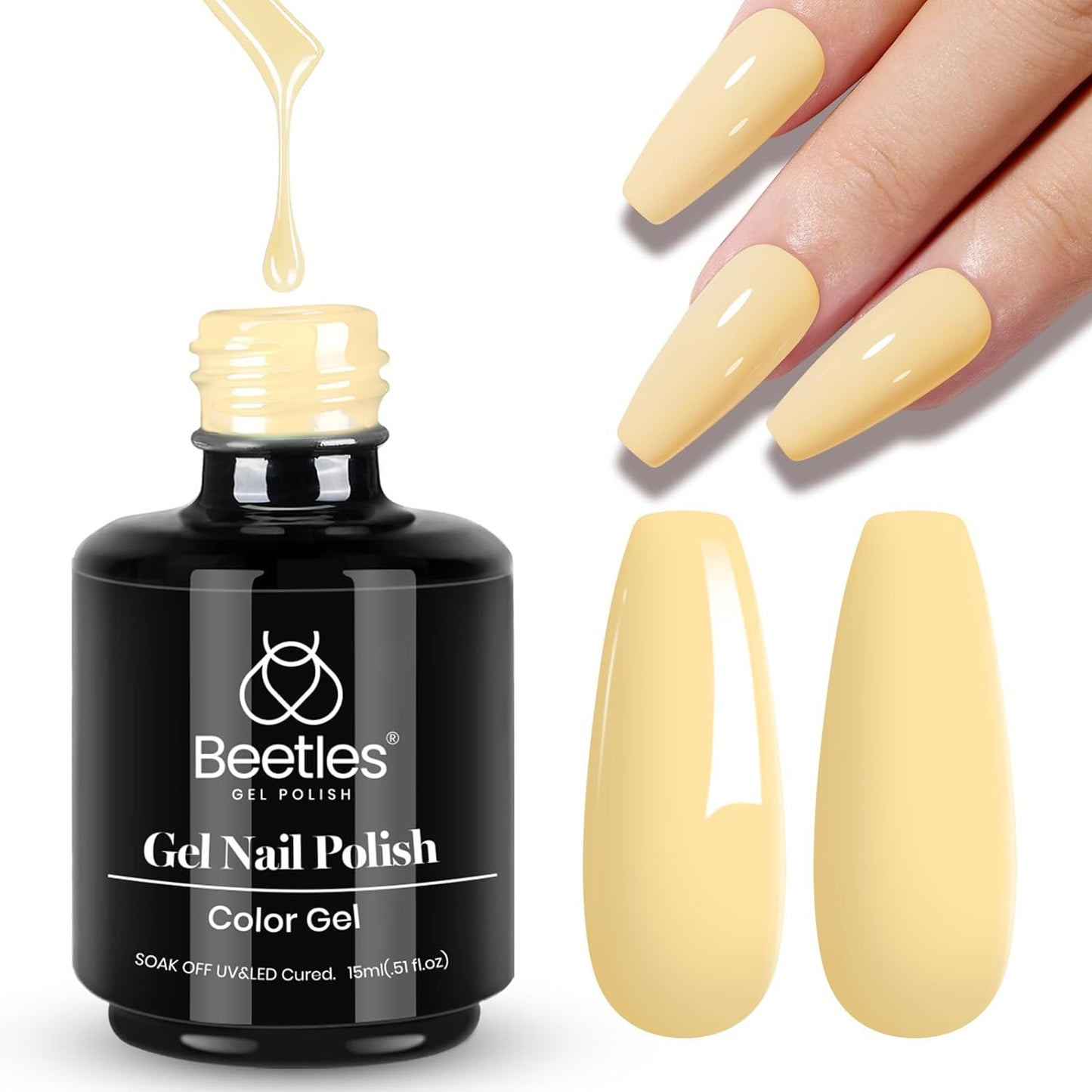 beetles Gel Polish 6 Colors Jelly Gel Nail Polish Set Gift, Milky White Sheer Pink Nude Brown Translucent Soak Off Uv Nail Gel Diy Art for Girls Women Ultimate Monochrome Collection