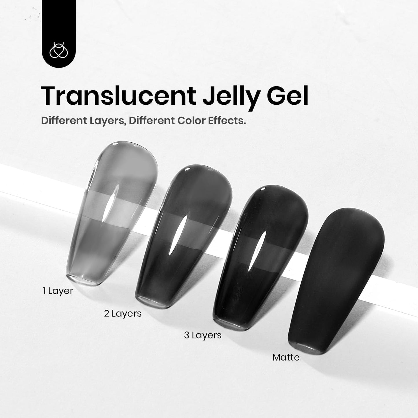 beetles Gel Polish 6 Colors Jelly Gel Nail Polish Set Gift, Milky White Sheer Pink Nude Brown Translucent Soak Off Uv Nail Gel Diy Art for Girls Women Ultimate Monochrome Collection