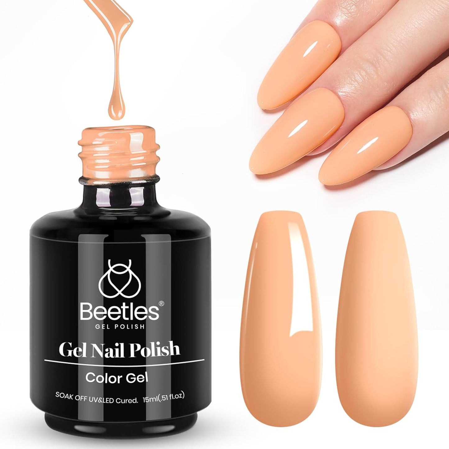 beetles Gel Polish 6 Colors Jelly Gel Nail Polish Set Gift, Milky White Sheer Pink Nude Brown Translucent Soak Off Uv Nail Gel Diy Art for Girls Women Ultimate Monochrome Collection