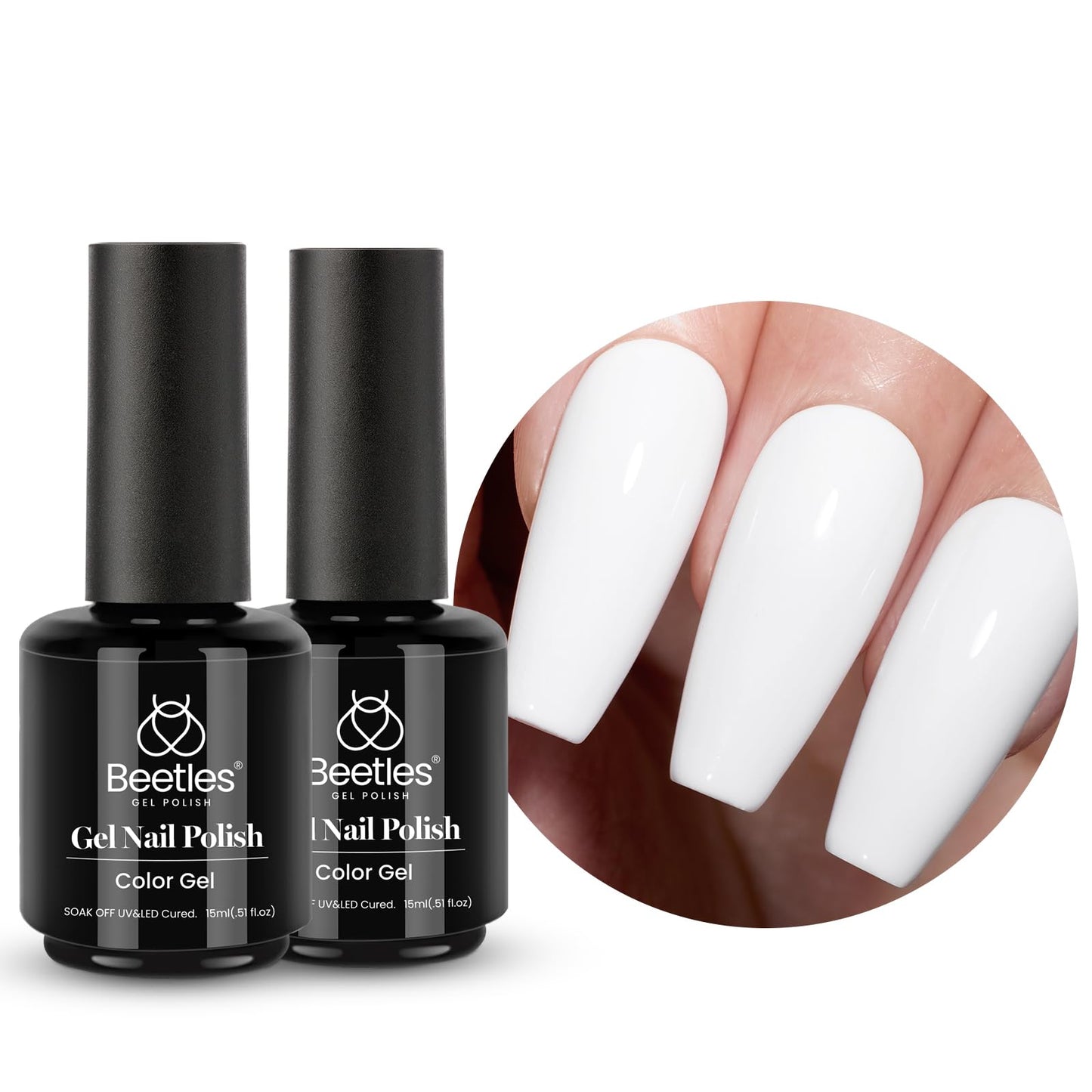 beetles Gel Polish 6 Colors Jelly Gel Nail Polish Set Gift, Milky White Sheer Pink Nude Brown Translucent Soak Off Uv Nail Gel Diy Art for Girls Women Ultimate Monochrome Collection