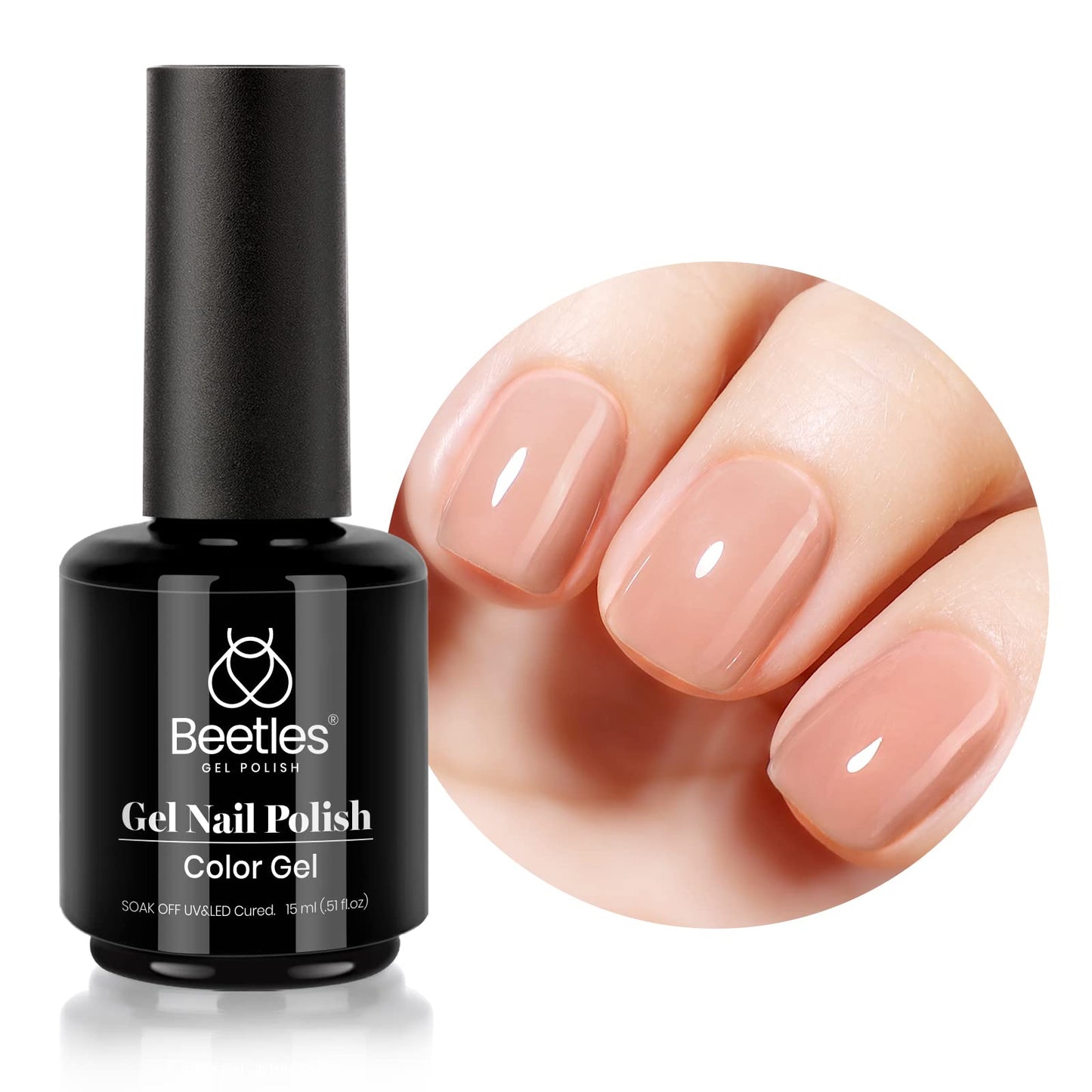 beetles Gel Polish 6 Colors Jelly Gel Nail Polish Set Gift, Milky White Sheer Pink Nude Brown Translucent Soak Off Uv Nail Gel Diy Art for Girls Women Ultimate Monochrome Collection