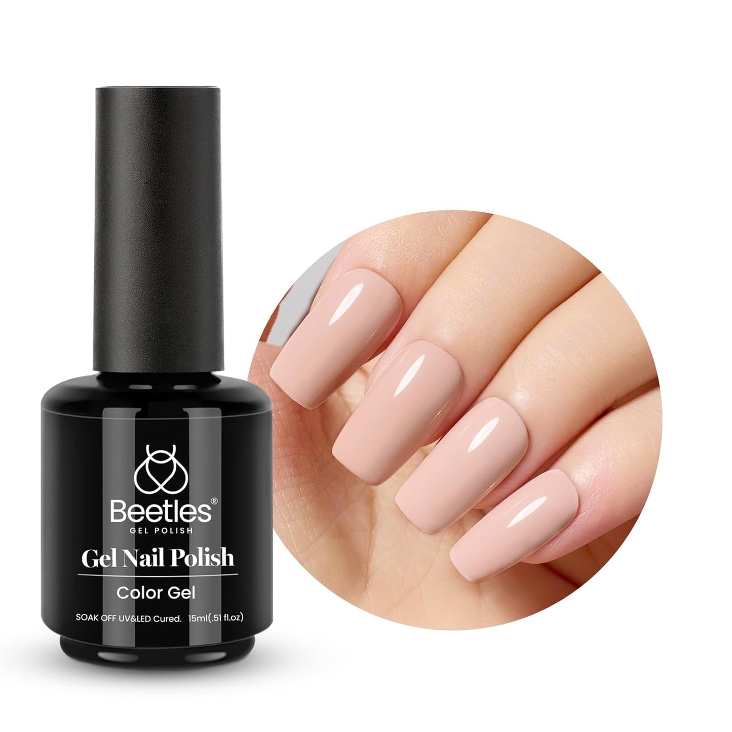 beetles Gel Polish 6 Colors Jelly Gel Nail Polish Set Gift, Milky White Sheer Pink Nude Brown Translucent Soak Off Uv Nail Gel Diy Art for Girls Women Ultimate Monochrome Collection