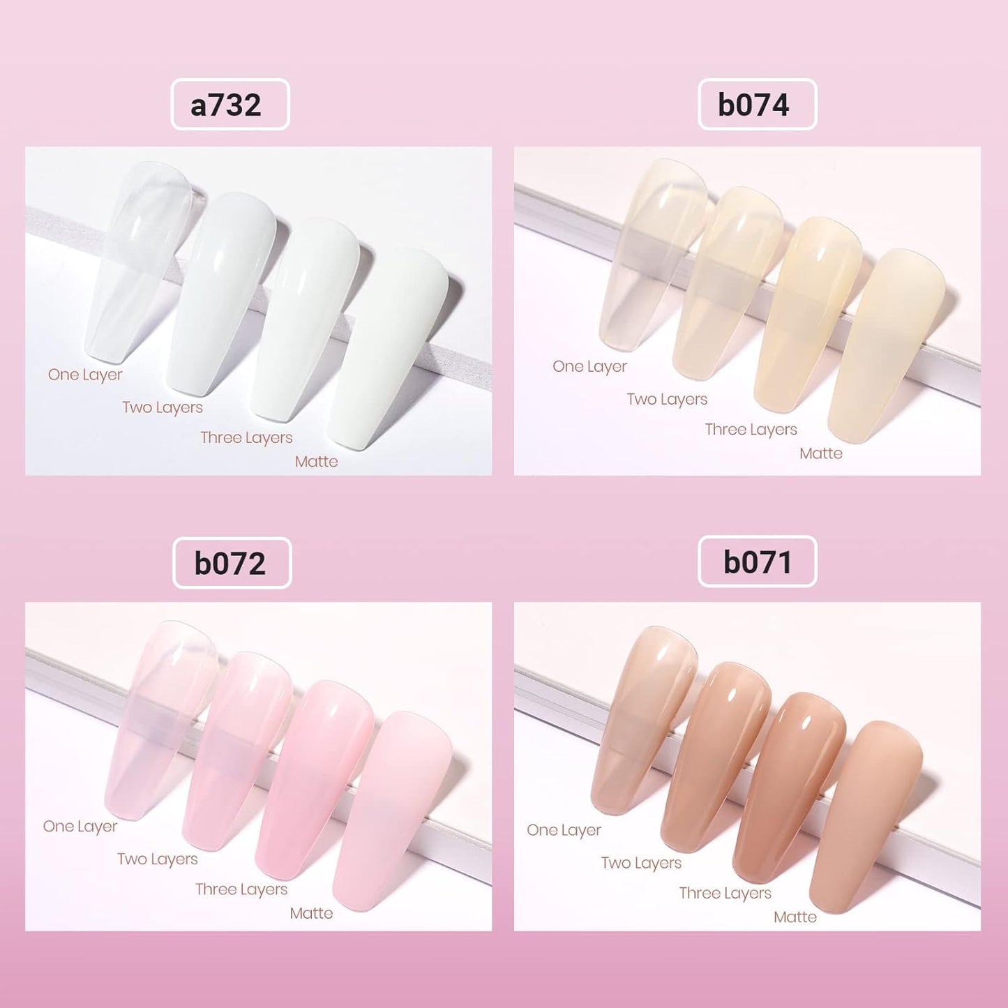 beetles Gel Polish 6 Colors Jelly Gel Nail Polish Set Gift, Milky White Sheer Pink Nude Brown Translucent Soak Off Uv Nail Gel Diy Art for Girls Women Ultimate Monochrome Collection