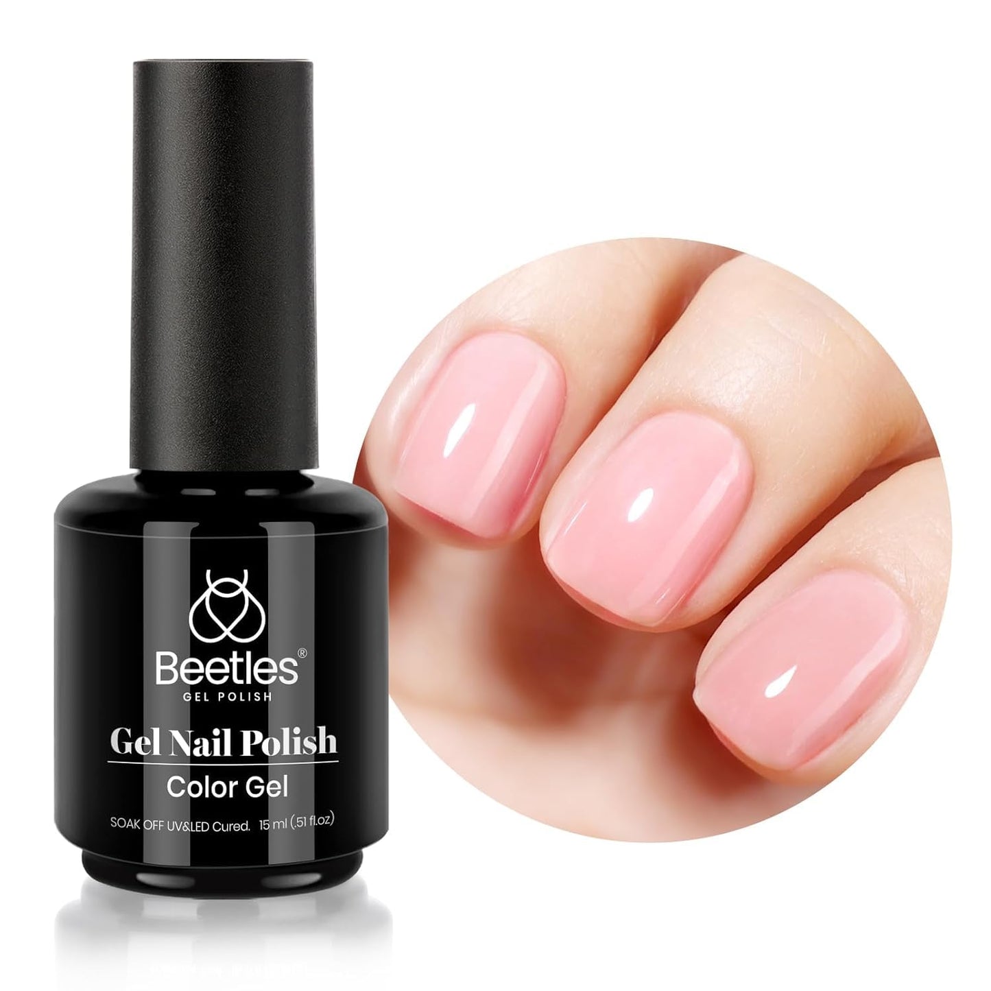 beetles Gel Polish 6 Colors Jelly Gel Nail Polish Set Gift, Milky White Sheer Pink Nude Brown Translucent Soak Off Uv Nail Gel Diy Art for Girls Women Ultimate Monochrome Collection