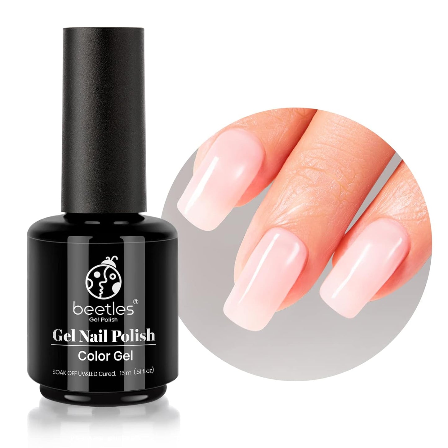 beetles Gel Polish 6 Colors Jelly Gel Nail Polish Set Gift, Milky White Sheer Pink Nude Brown Translucent Soak Off Uv Nail Gel Diy Art for Girls Women Ultimate Monochrome Collection