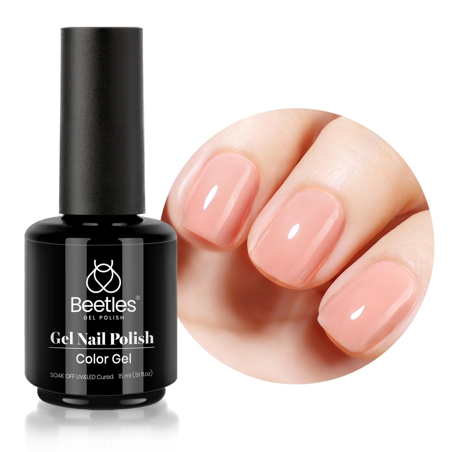 beetles Gel Polish 6 Colors Jelly Gel Nail Polish Set Gift, Milky White Sheer Pink Nude Brown Translucent Soak Off Uv Nail Gel Diy Art for Girls Women Ultimate Monochrome Collection