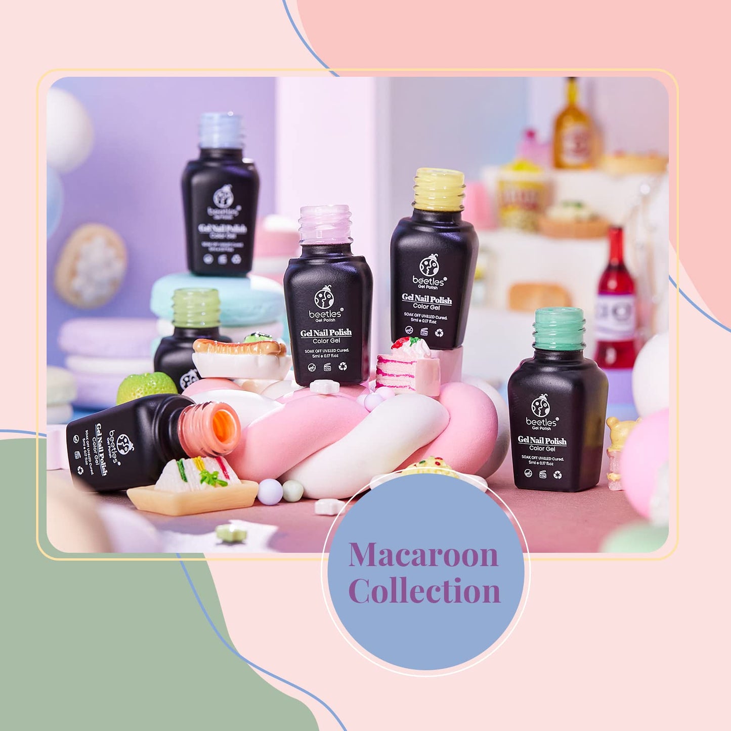 beetles Gel Polish 6 Colors Jelly Gel Nail Polish Set Gift, Milky White Sheer Pink Nude Brown Translucent Soak Off Uv Nail Gel Diy Art for Girls Women Ultimate Monochrome Collection
