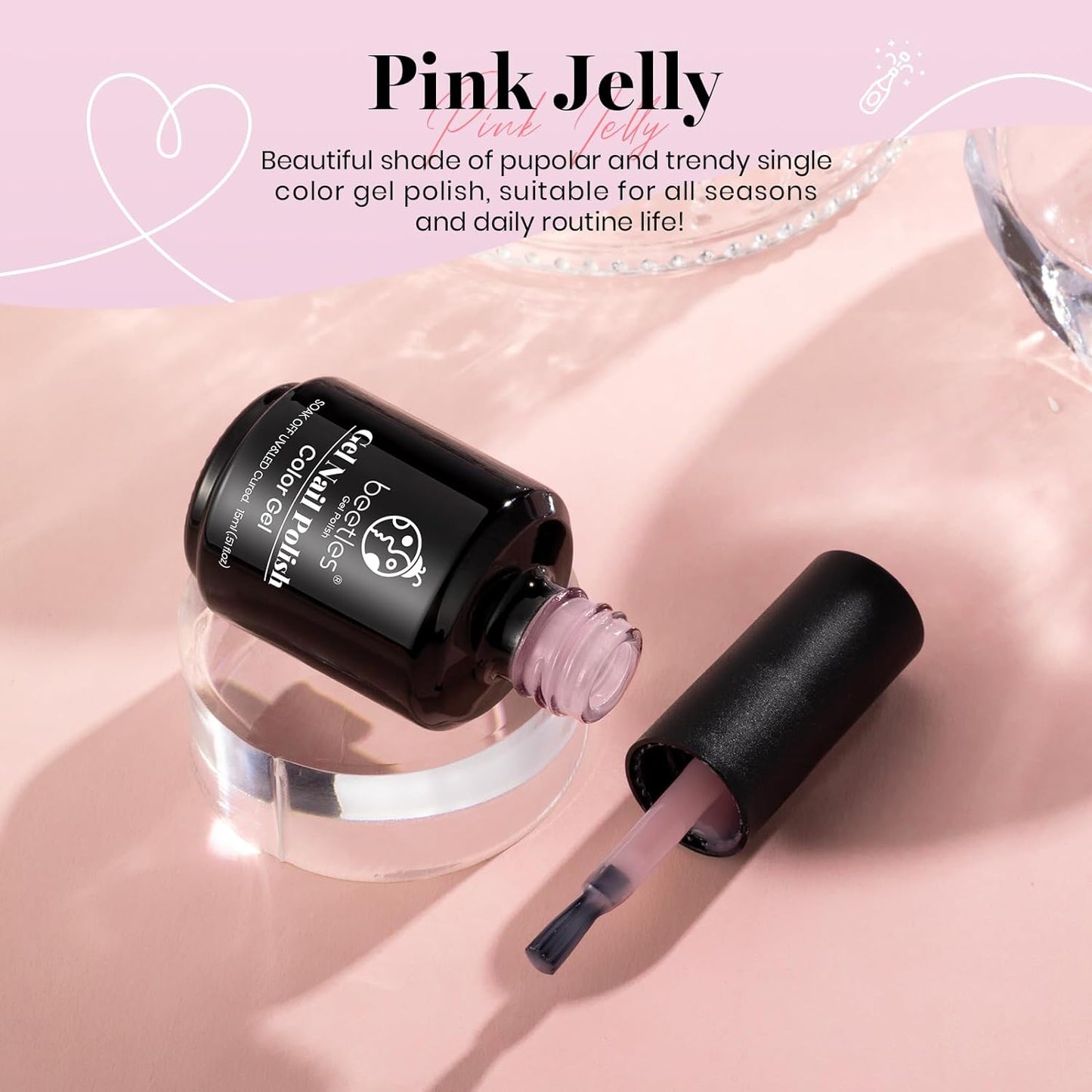 beetles Gel Polish 6 Colors Jelly Gel Nail Polish Set Gift, Milky White Sheer Pink Nude Brown Translucent Soak Off Uv Nail Gel Diy Art for Girls Women Ultimate Monochrome Collection