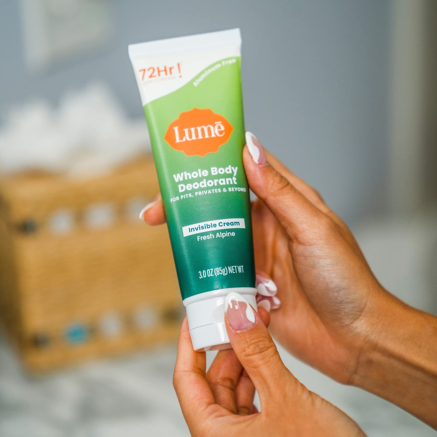 Lume Whole Body Deodorant - Invisible Cream Tube - 72 Hour Odor Control - Aluminum Free, Baking Soda Free, Skin Safe - 3.0 ounce (Clean Tangerine)