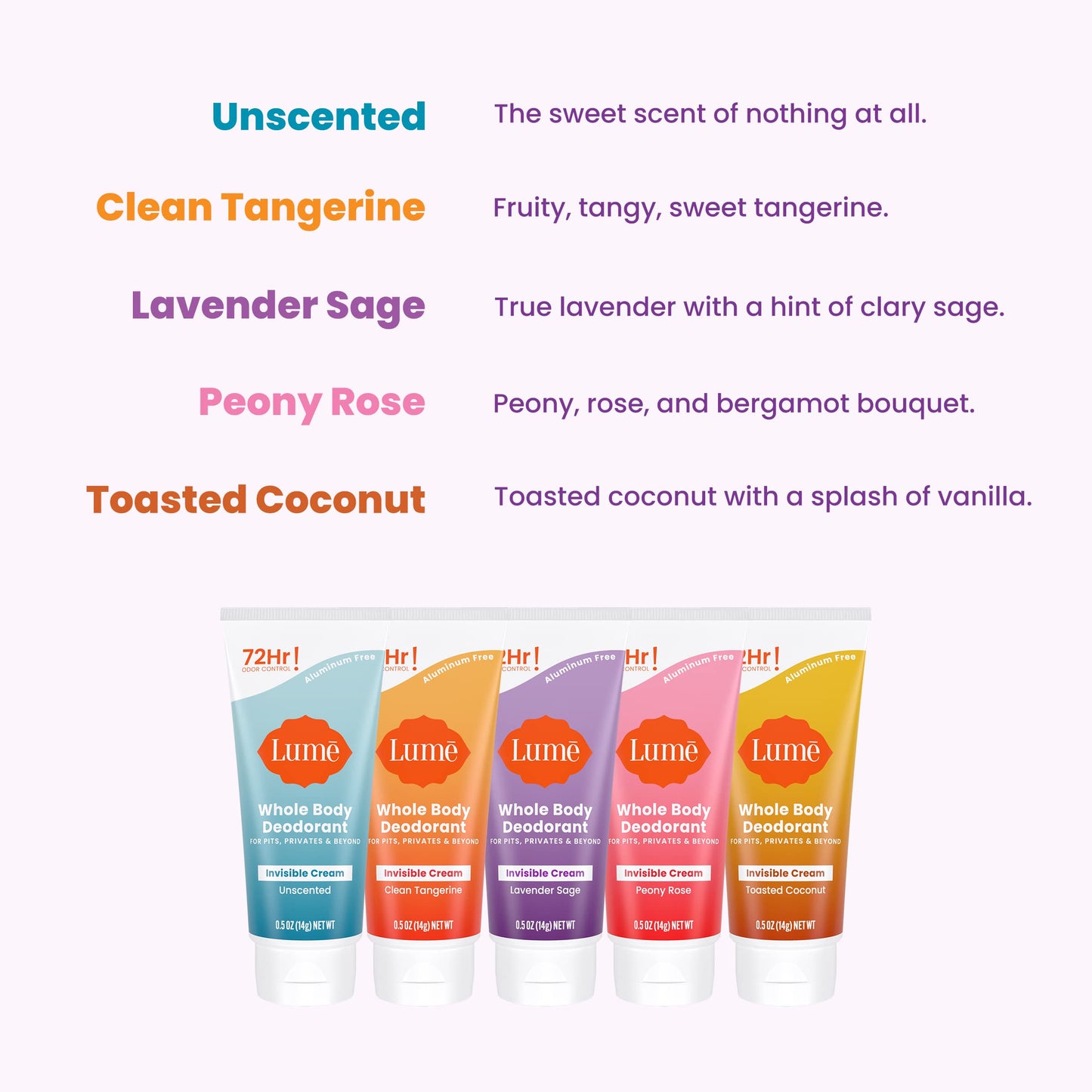 Lume Whole Body Deodorant - Invisible Cream Tube - 72 Hour Odor Control - Aluminum Free, Baking Soda Free, Skin Safe - 3.0 ounce (Clean Tangerine)