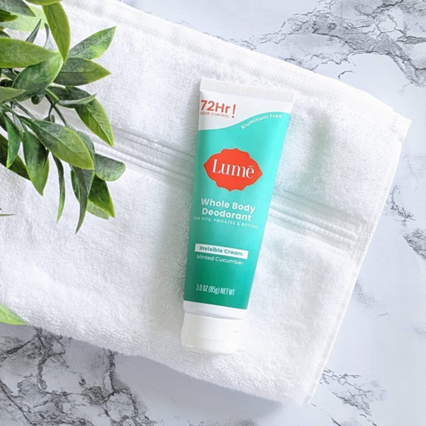 Lume Whole Body Deodorant - Invisible Cream Tube - 72 Hour Odor Control - Aluminum Free, Baking Soda Free, Skin Safe - 3.0 ounce (Clean Tangerine)