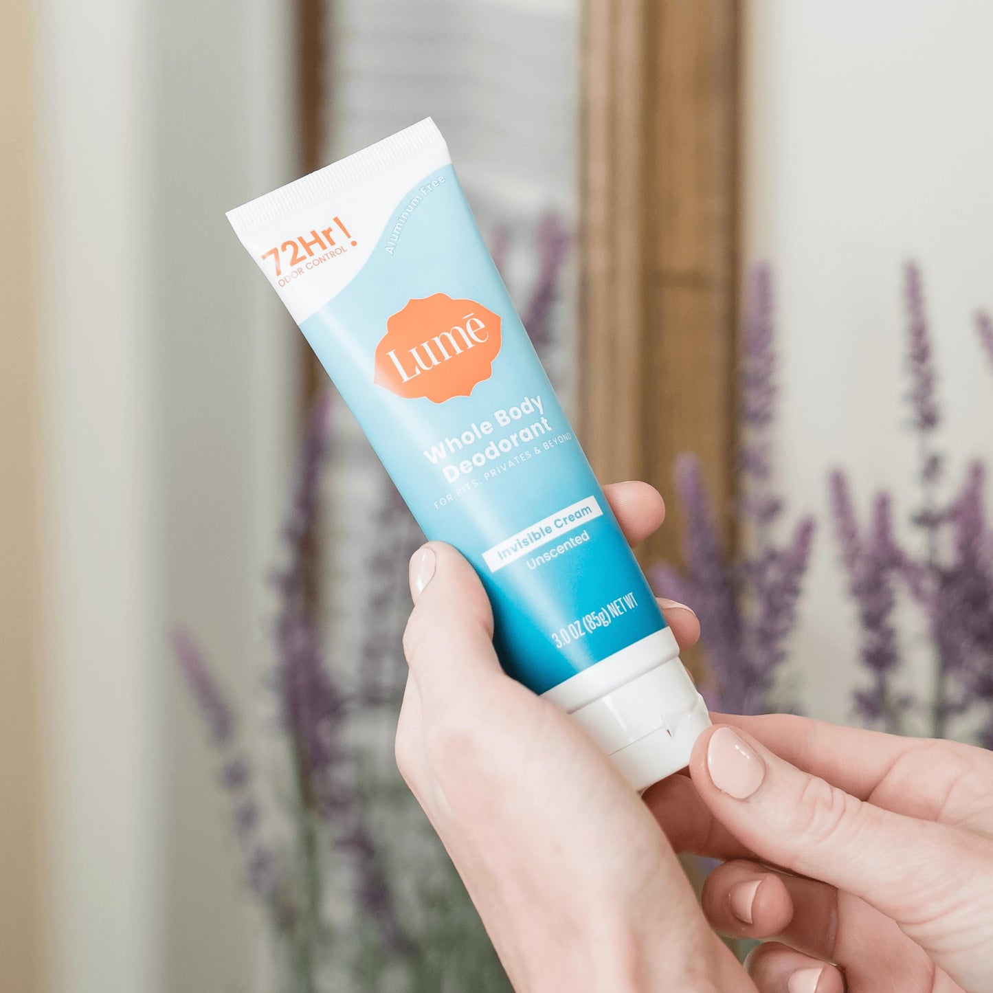Lume Whole Body Deodorant - Invisible Cream Tube - 72 Hour Odor Control - Aluminum Free, Baking Soda Free, Skin Safe - 3.0 ounce (Clean Tangerine)