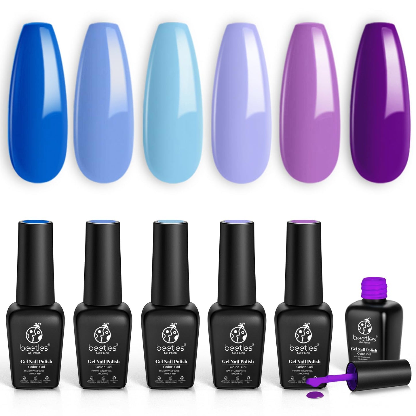beetles Gel Polish 6 Colors Jelly Gel Nail Polish Set Gift, Milky White Sheer Pink Nude Brown Translucent Soak Off Uv Nail Gel Diy Art for Girls Women Ultimate Monochrome Collection