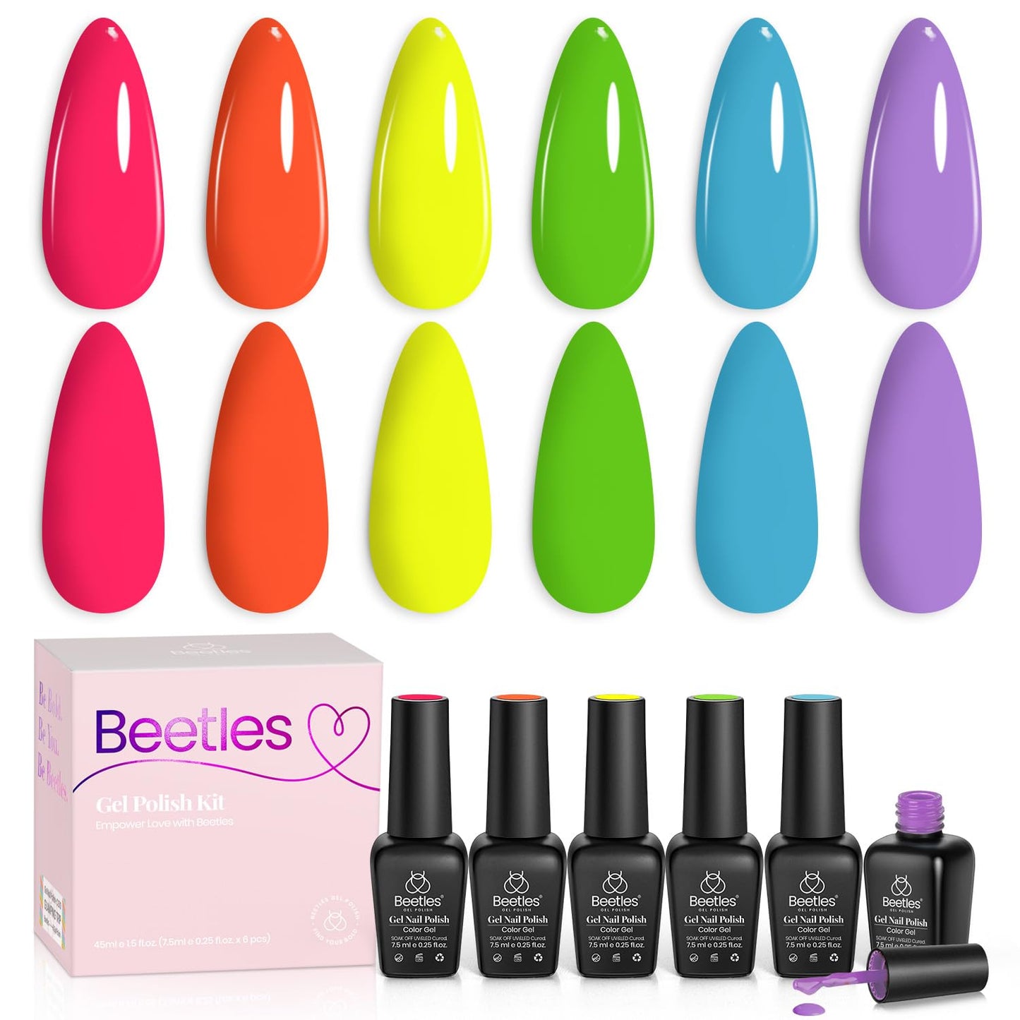 beetles Gel Polish 6 Colors Jelly Gel Nail Polish Set Gift, Milky White Sheer Pink Nude Brown Translucent Soak Off Uv Nail Gel Diy Art for Girls Women Ultimate Monochrome Collection