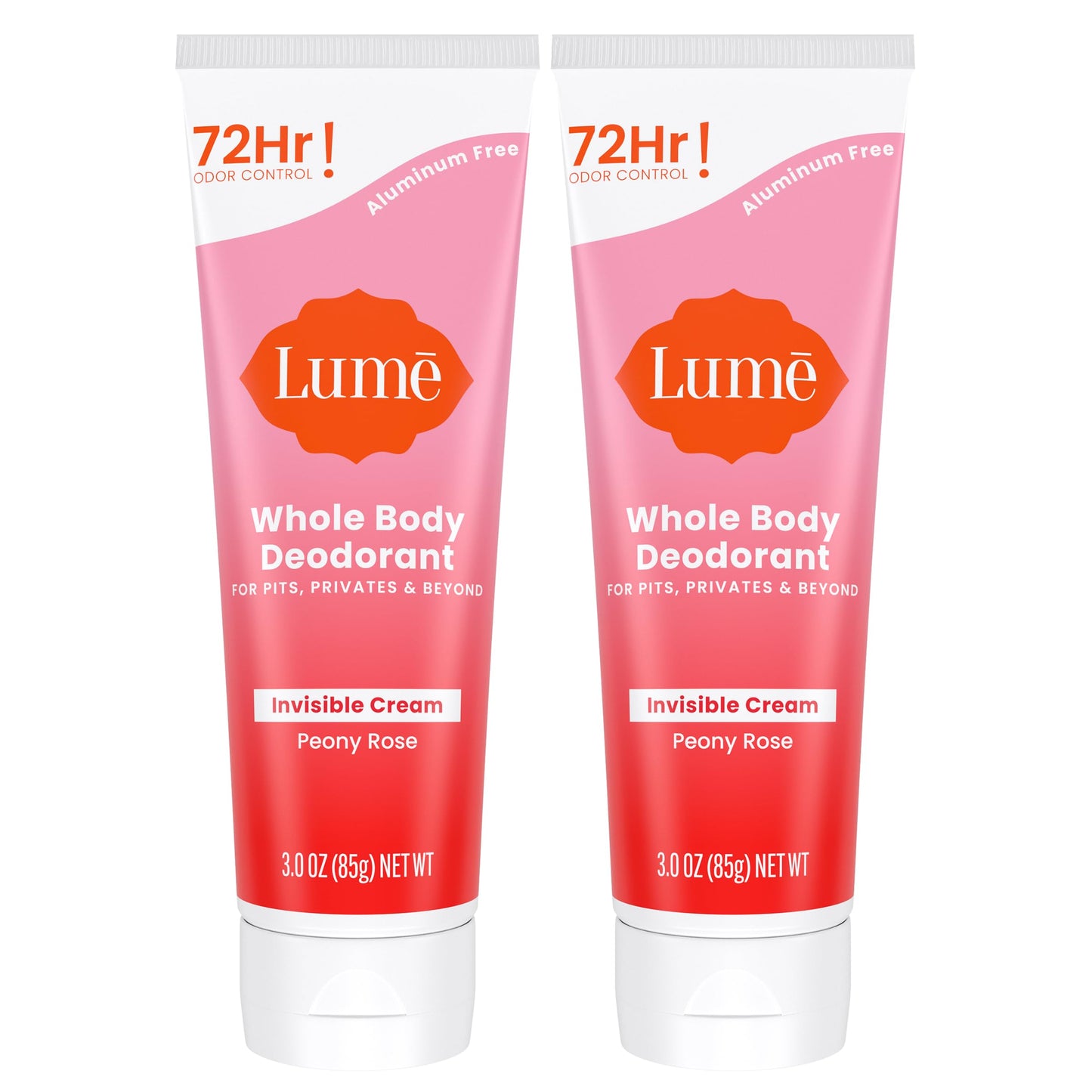 Lume Whole Body Deodorant - Invisible Cream Tube - 72 Hour Odor Control - Aluminum Free, Baking Soda Free, Skin Safe - 3.0 ounce (Clean Tangerine)