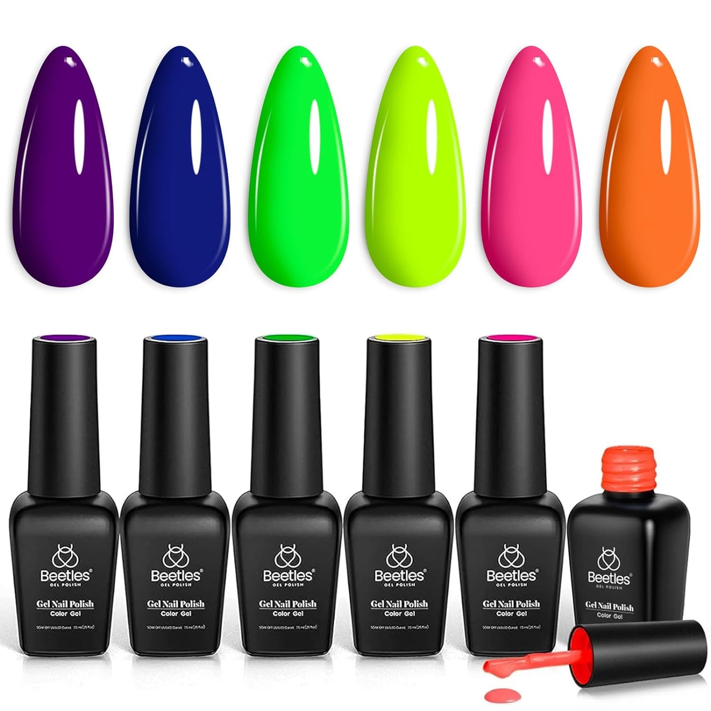 beetles Gel Polish 6 Colors Jelly Gel Nail Polish Set Gift, Milky White Sheer Pink Nude Brown Translucent Soak Off Uv Nail Gel Diy Art for Girls Women Ultimate Monochrome Collection