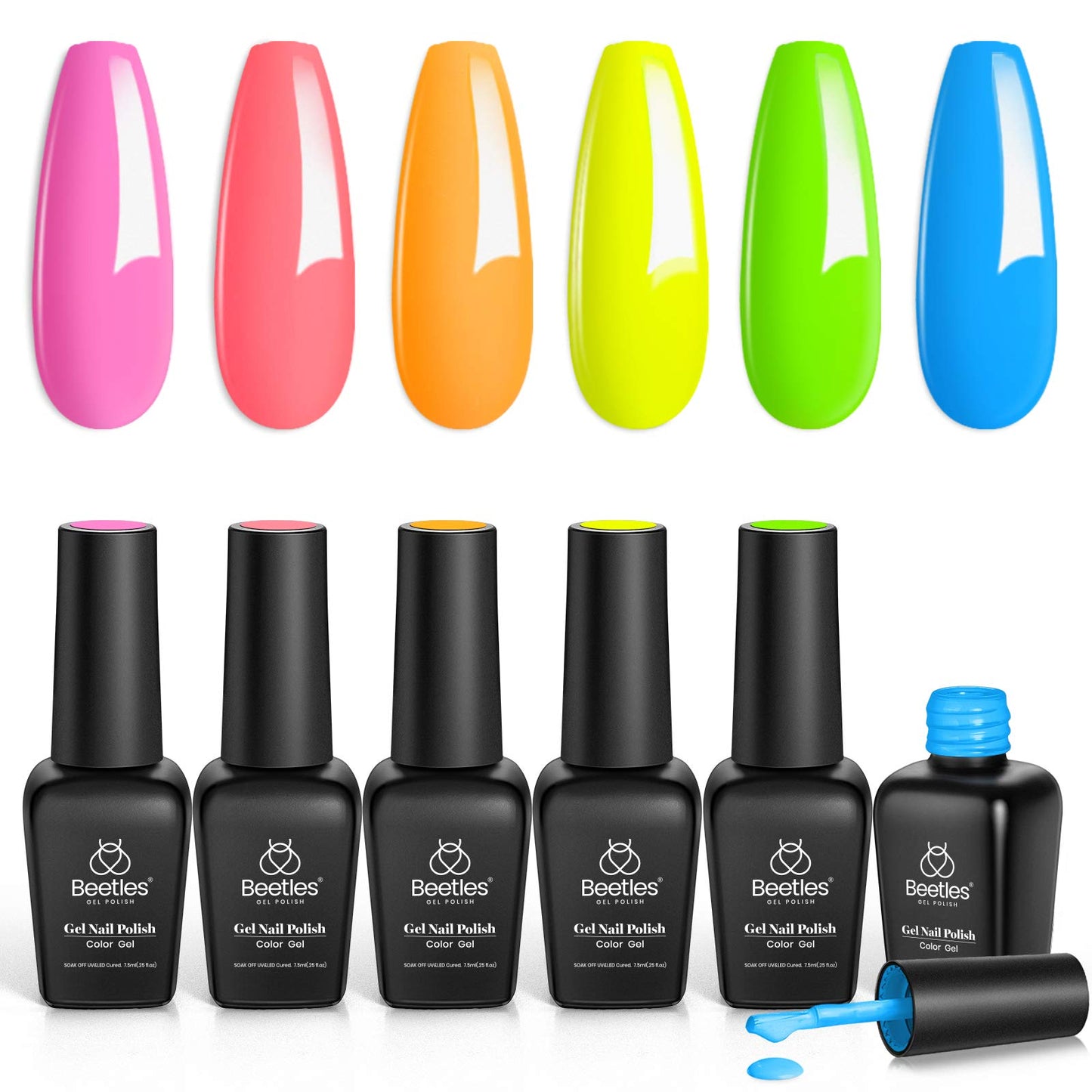 beetles Gel Polish 6 Colors Jelly Gel Nail Polish Set Gift, Milky White Sheer Pink Nude Brown Translucent Soak Off Uv Nail Gel Diy Art for Girls Women Ultimate Monochrome Collection