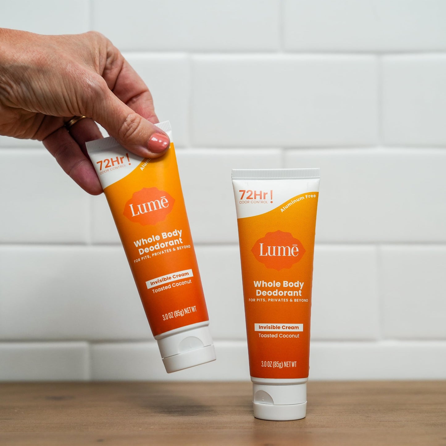 Lume Whole Body Deodorant - Invisible Cream Tube - 72 Hour Odor Control - Aluminum Free, Baking Soda Free, Skin Safe - 3.0 ounce (Clean Tangerine)