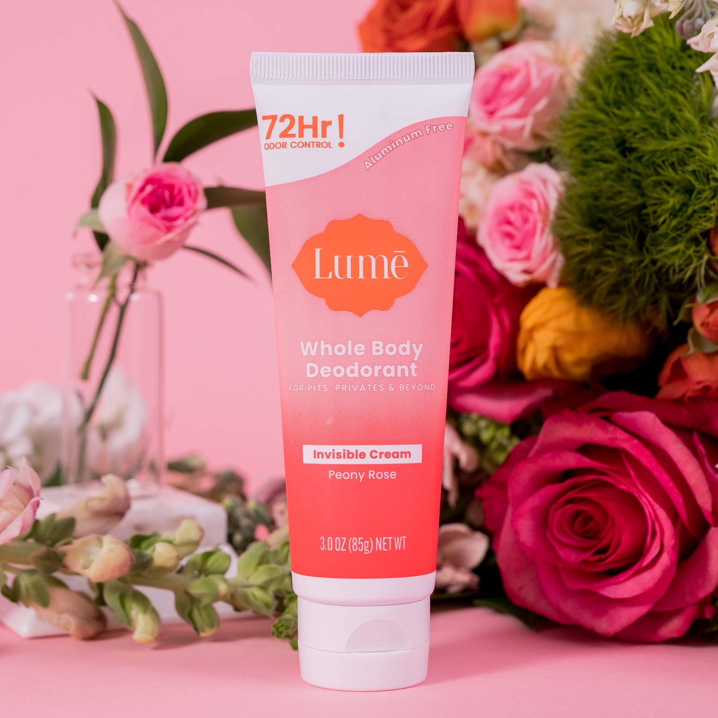 Lume Whole Body Deodorant - Invisible Cream Tube - 72 Hour Odor Control - Aluminum Free, Baking Soda Free, Skin Safe - 3.0 ounce (Clean Tangerine)