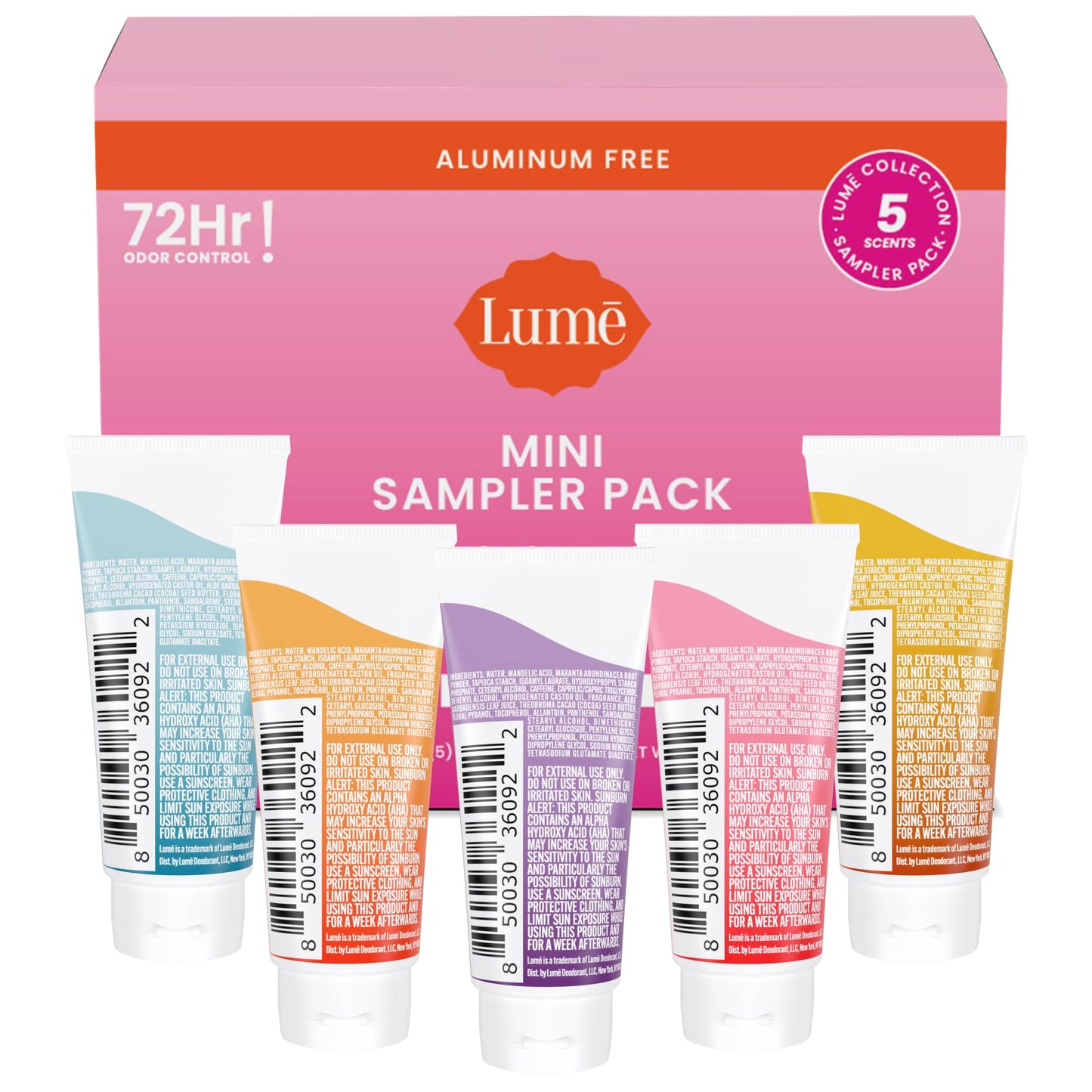 Lume Whole Body Deodorant - Invisible Cream Tube - 72 Hour Odor Control - Aluminum Free, Baking Soda Free, Skin Safe - 3.0 ounce (Clean Tangerine)