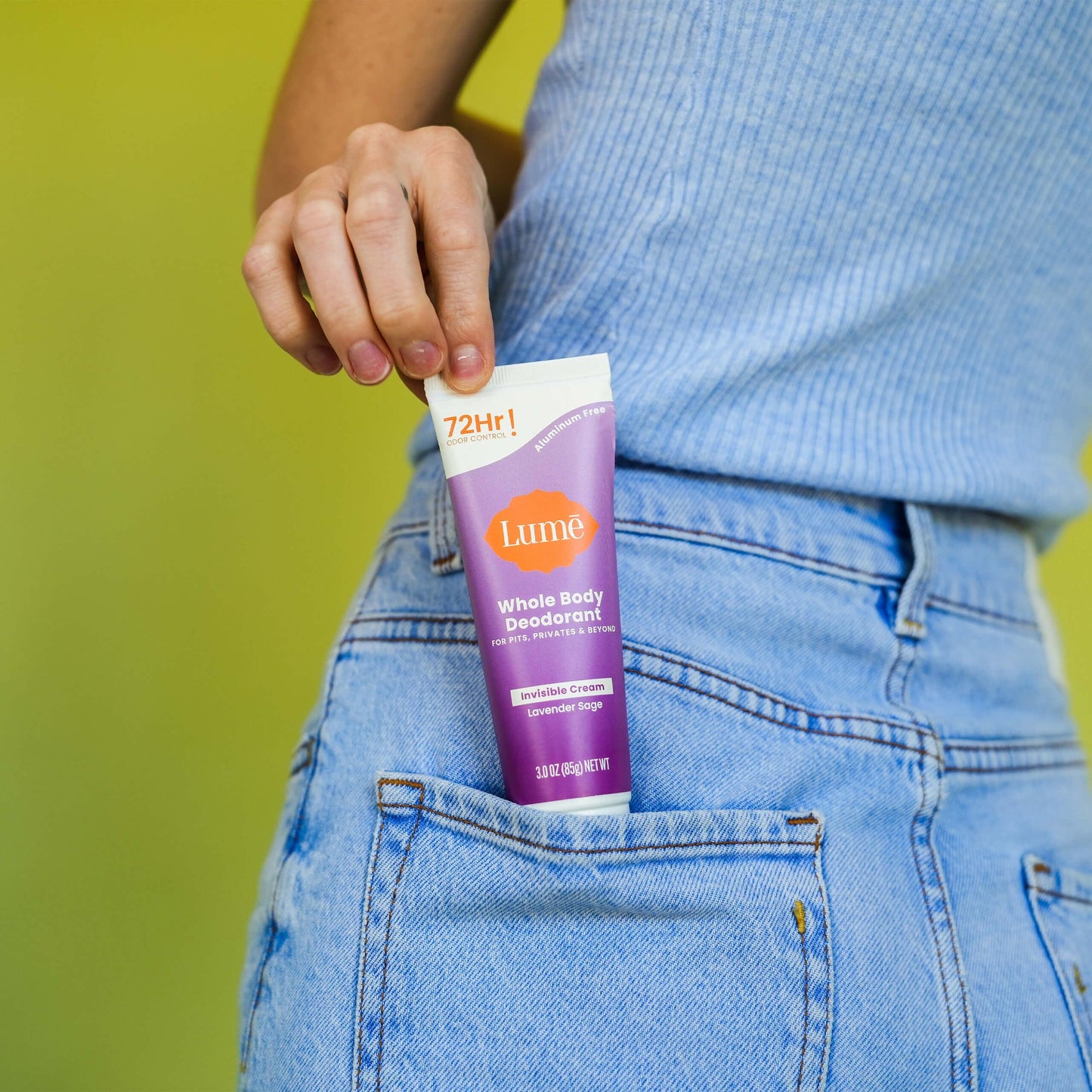 Lume Whole Body Deodorant - Invisible Cream Tube - 72 Hour Odor Control - Aluminum Free, Baking Soda Free, Skin Safe - 3.0 ounce (Clean Tangerine)