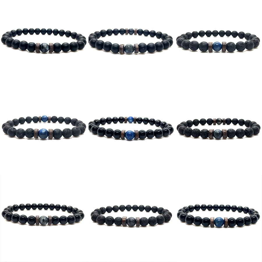 Pulsera de piedra de Lava para hombre