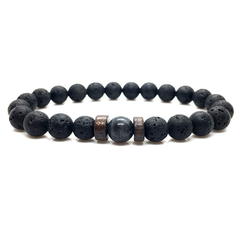 Pulsera de piedra de Lava para hombre