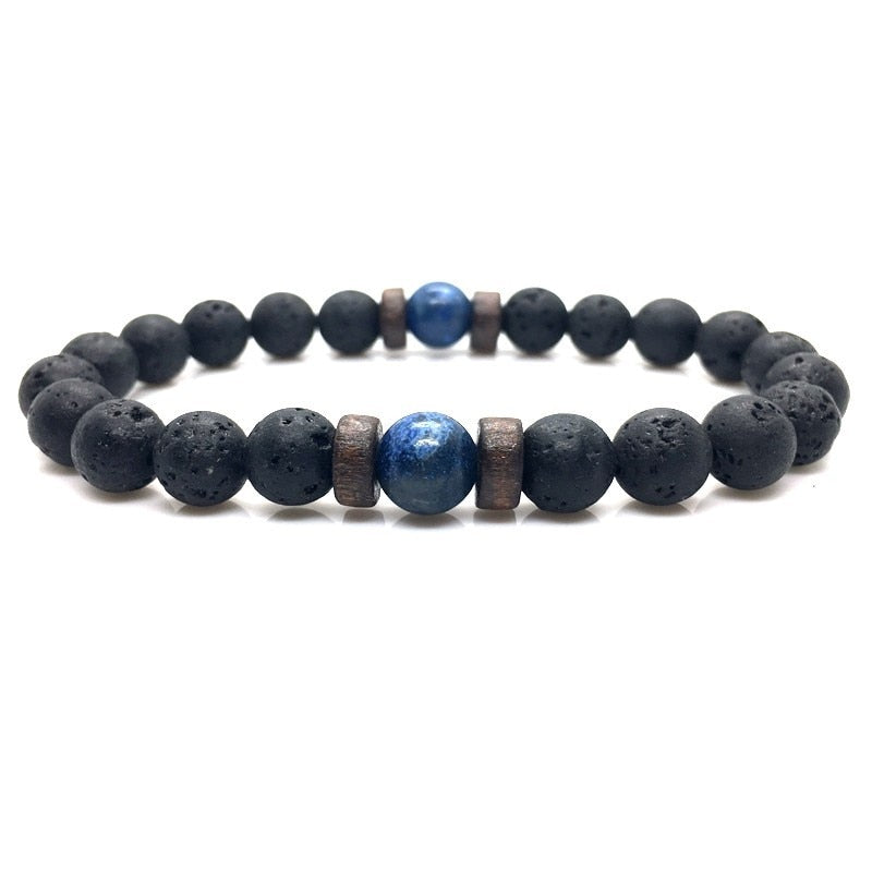 Pulsera de piedra de Lava para hombre