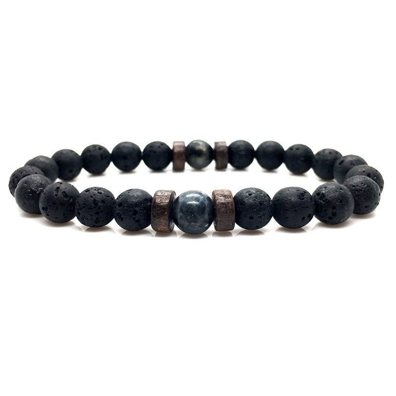 Pulsera de piedra de Lava para hombre