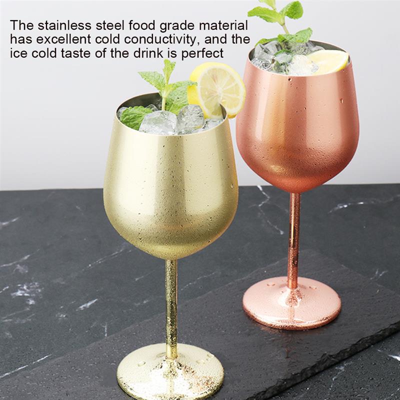 2 PCS 500ml Copa de champƔn de copa de acero inoxidable