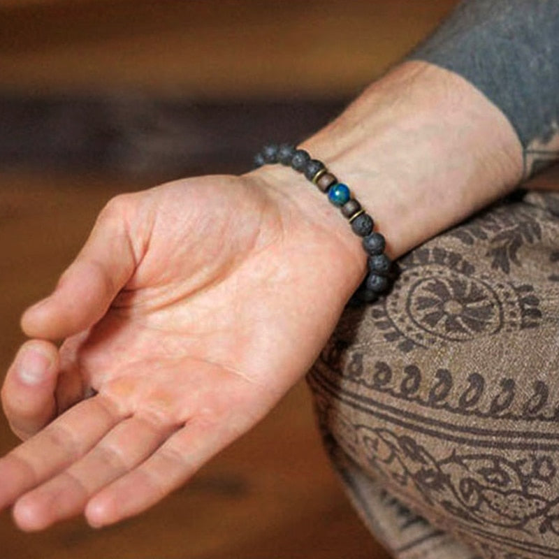 Pulsera de piedra de Lava para hombre