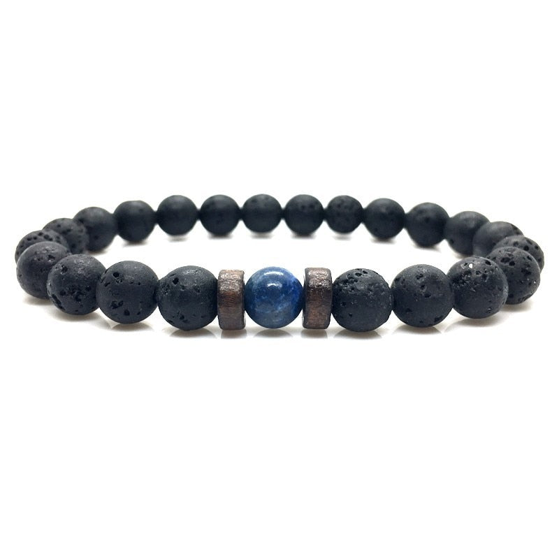 Pulsera de piedra de Lava para hombre