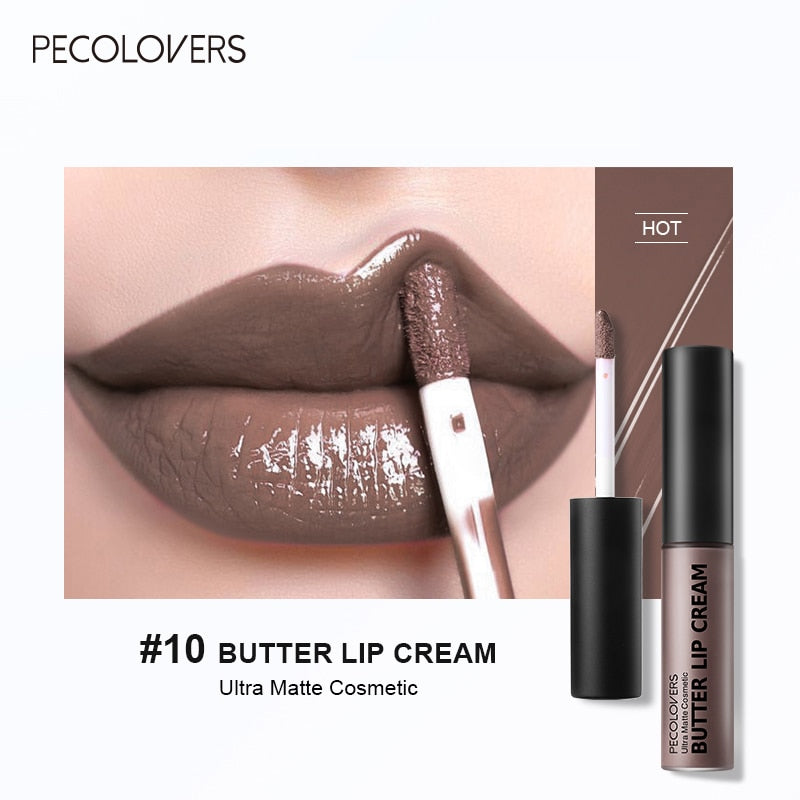 Brillo de labios sedoso larga duración de 10 colores que contiene vitamina E