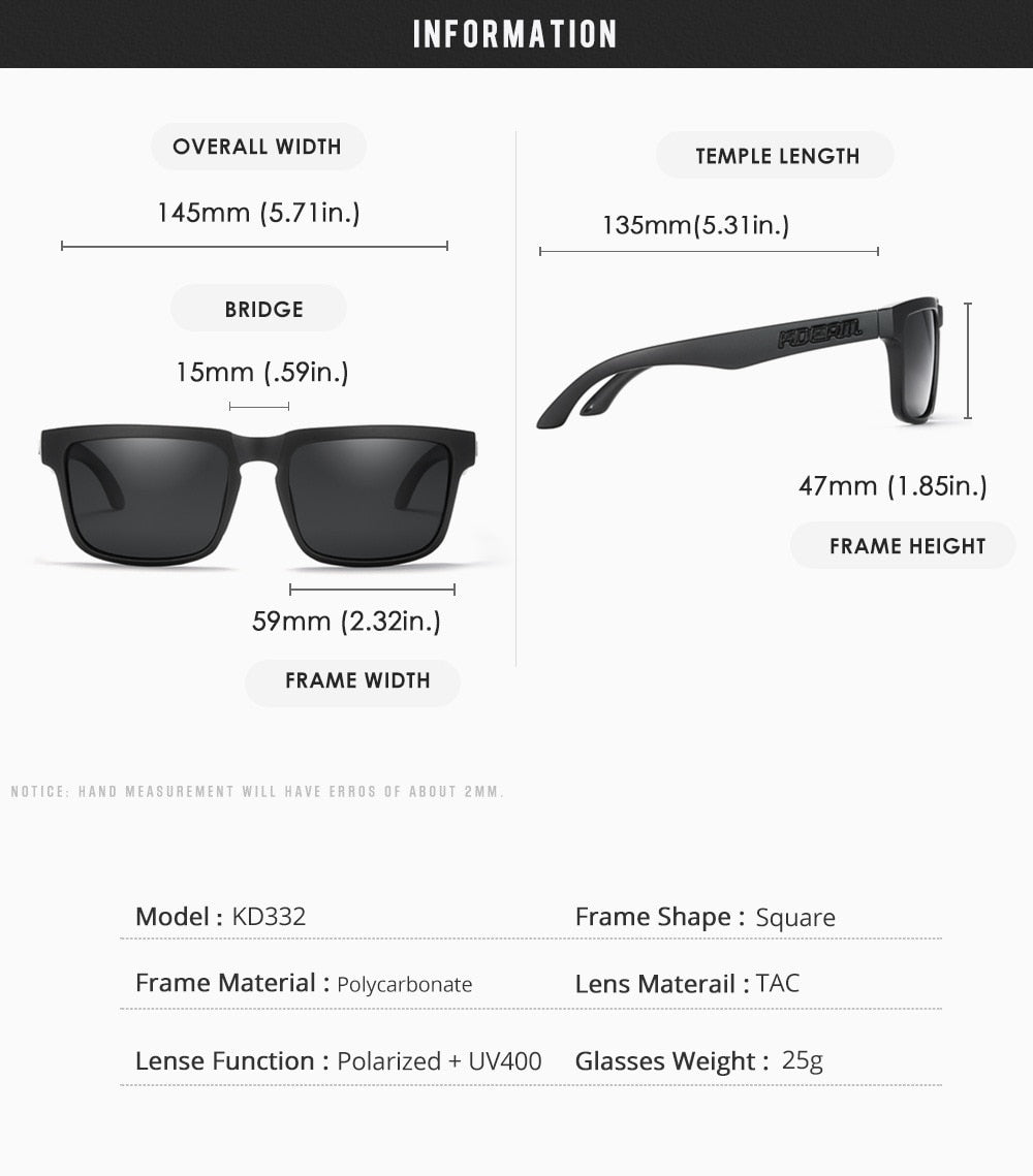 KDEAM Gafas de sol polarizadas originales