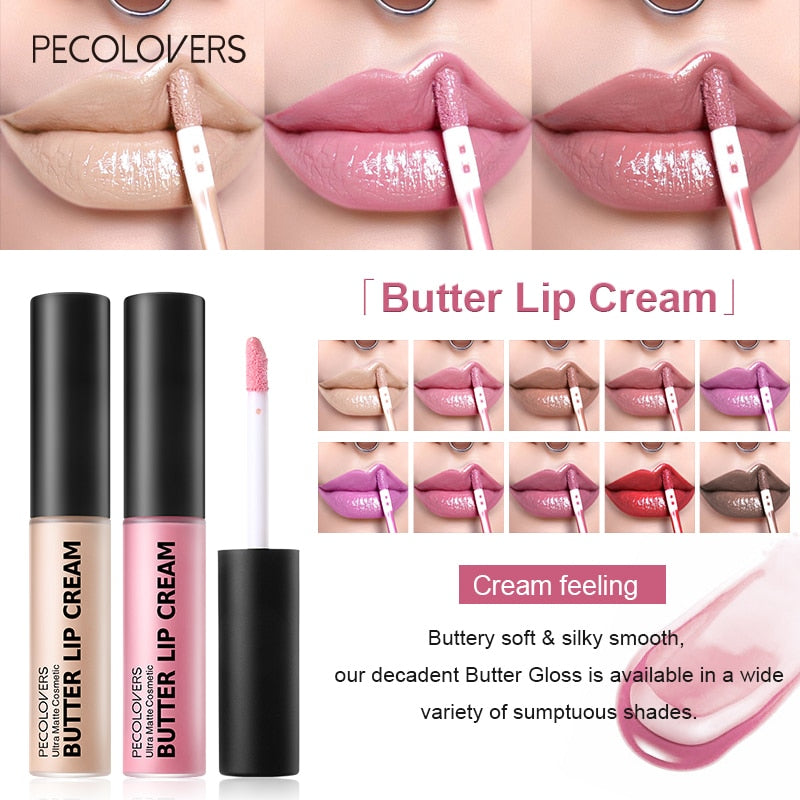 Brillo de labios sedoso larga duración de 10 colores que contiene vitamina E